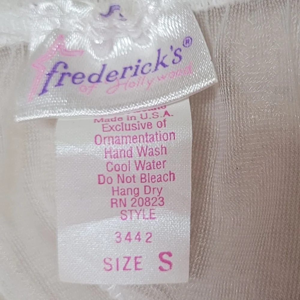 Frederick's Of Hollywood Vintage White Lace Teal Satin Lace-up Corset Lingerie S - Picture 11 of 12